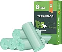 AYOTEE Biodegradable 8 Gallon Compostable Trash Bags - Leakproof Unscented Green Garbage Bags, 80 Count for Home Office Kitchen Bathroom