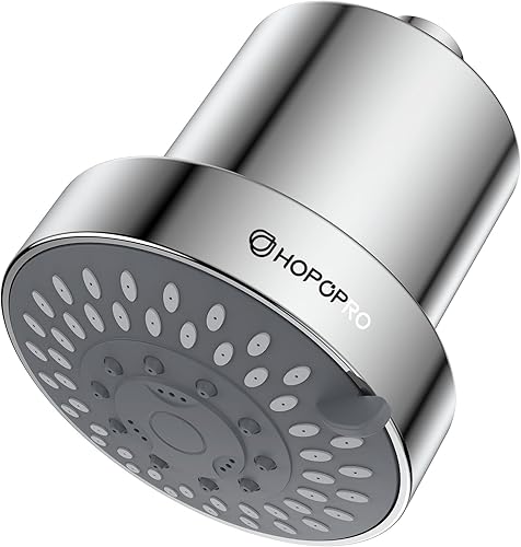 HOPOPRO - Regadera con filtro de alto caudal, 5 modos, fijo de alta presión con filtro, 2 en 1 para agua dura, elimina el 99% de cloro y mejora