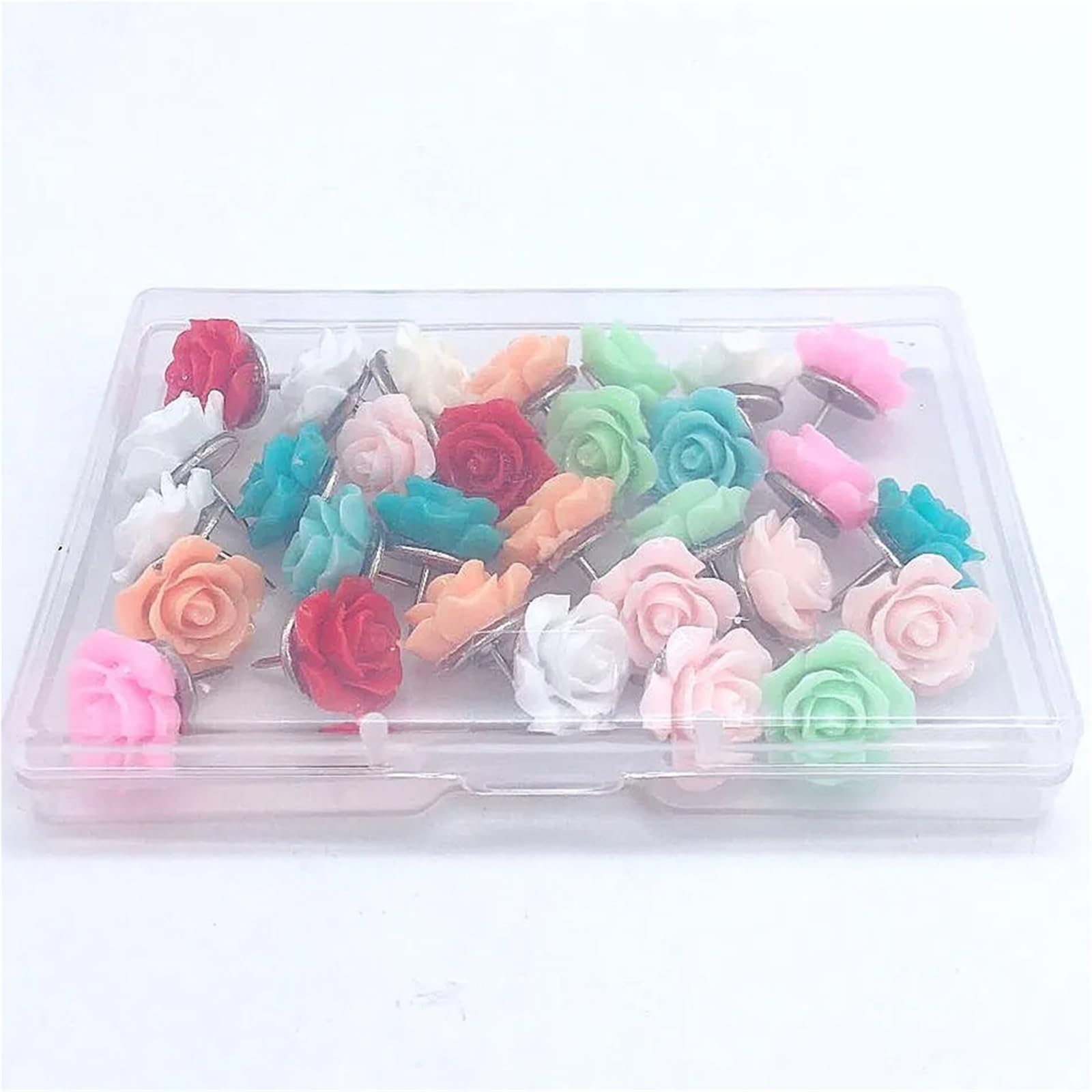 30pcs Flower Pushpins Decorative Thumb Tacks Floret Thumbtacks for Photo Wall Whiteboard Push Pins Cork Board Map Bulletin for Bulletin Board Cork Board Map(15mm Rose)