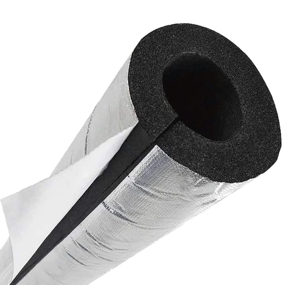 Dultay Thickness:20mm Foam Half Split Water Pipe Insulation Lagging Id 22/27/34/43/48/60/76/89/108/140/165/219Mm Exterior Pipe Insulation For Outdoor Water Pipes Faucets (Color : Size : Id:34mm)