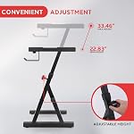 Support de clavier pliant de poids lourd - Construction robuste renforcée Z avec largeur réglable & Hauteur, Armes rembourrées en mousse, Support numérique pour piano, Convient 54-88 Pianos électriques à clés & Utilisé pour les voyages & Stockage