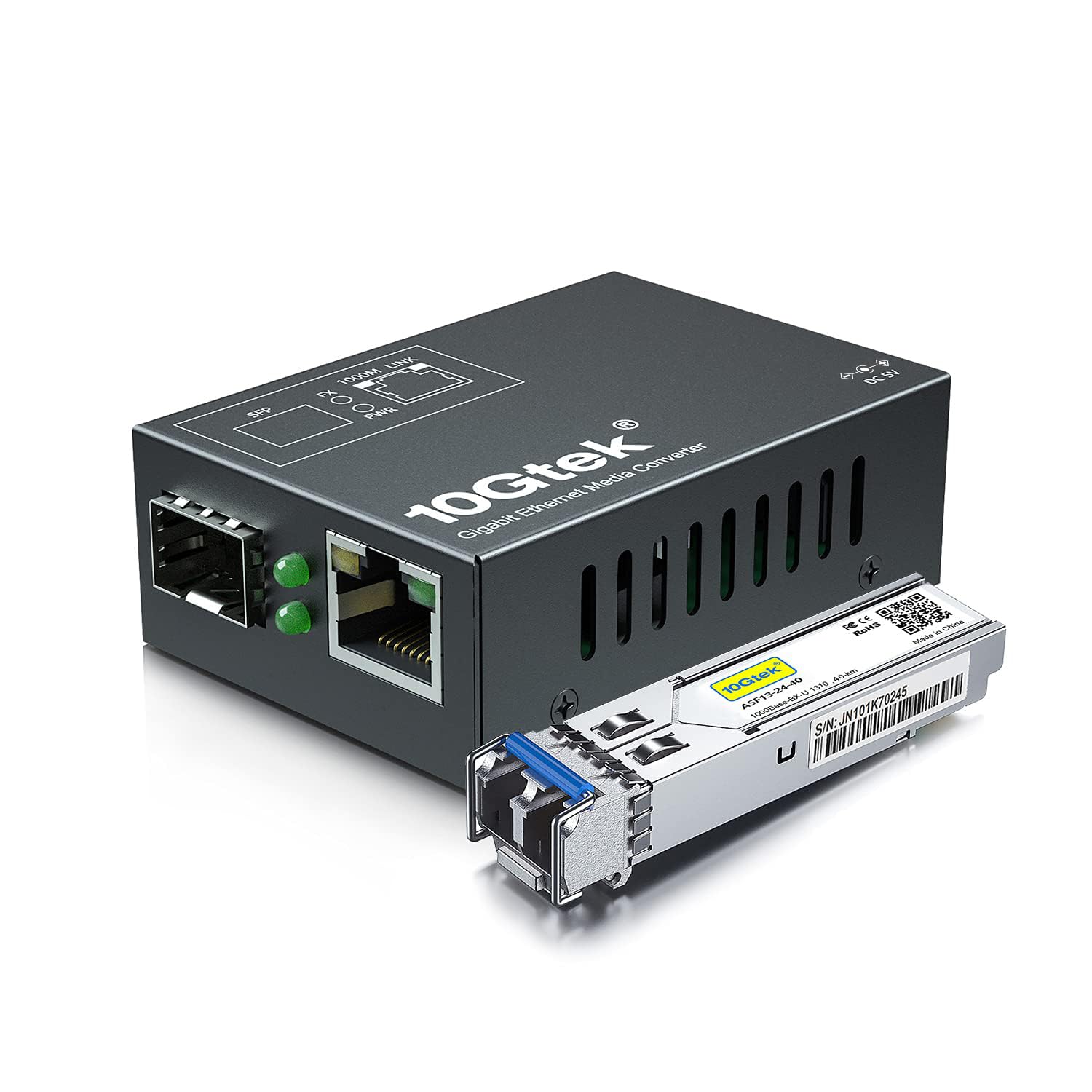 [Mini Size] Gigabit Ethernet Media Converter, SingleMode Dual LC Fiber to Ethernet RJ45 Converter for 10/100/1000Base-Tx to 1000Base-EX(with a SFP SMF 1310-nm Module), UL Certified, up to 40-km-image-37