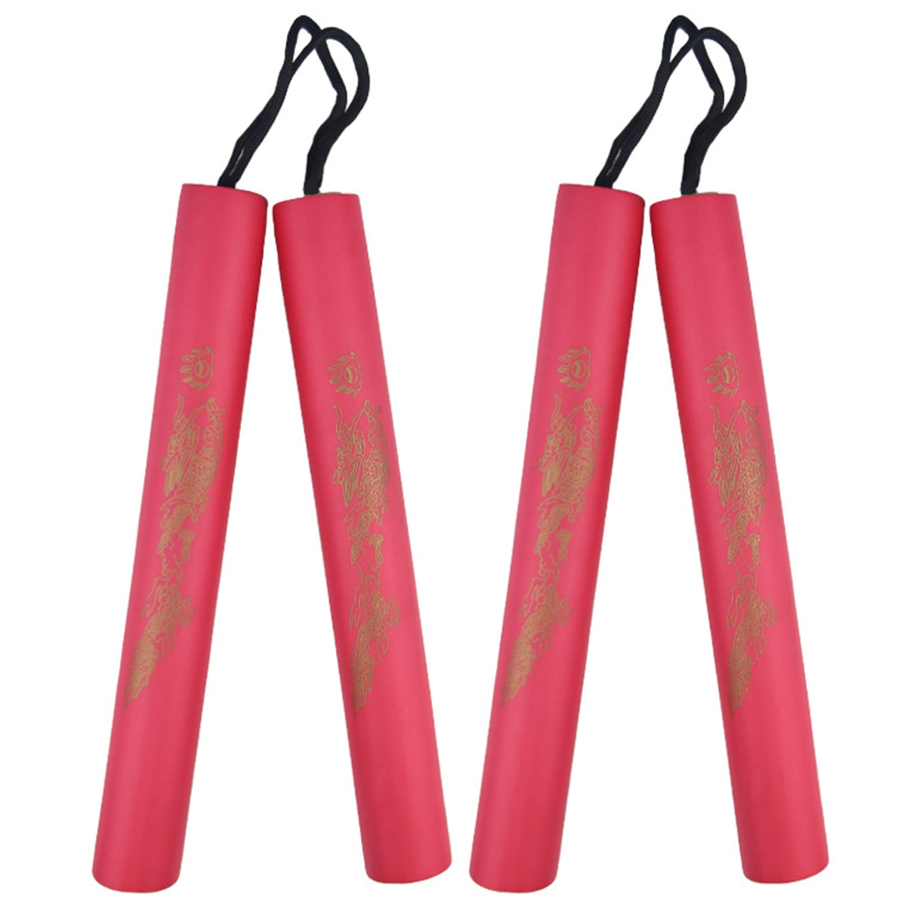 Joygoodta 2Pcs Kids Foam Nunchucks, Soft Padded Beginner Training Nunchucks for Martial Arts Practice, 23 cm, Red