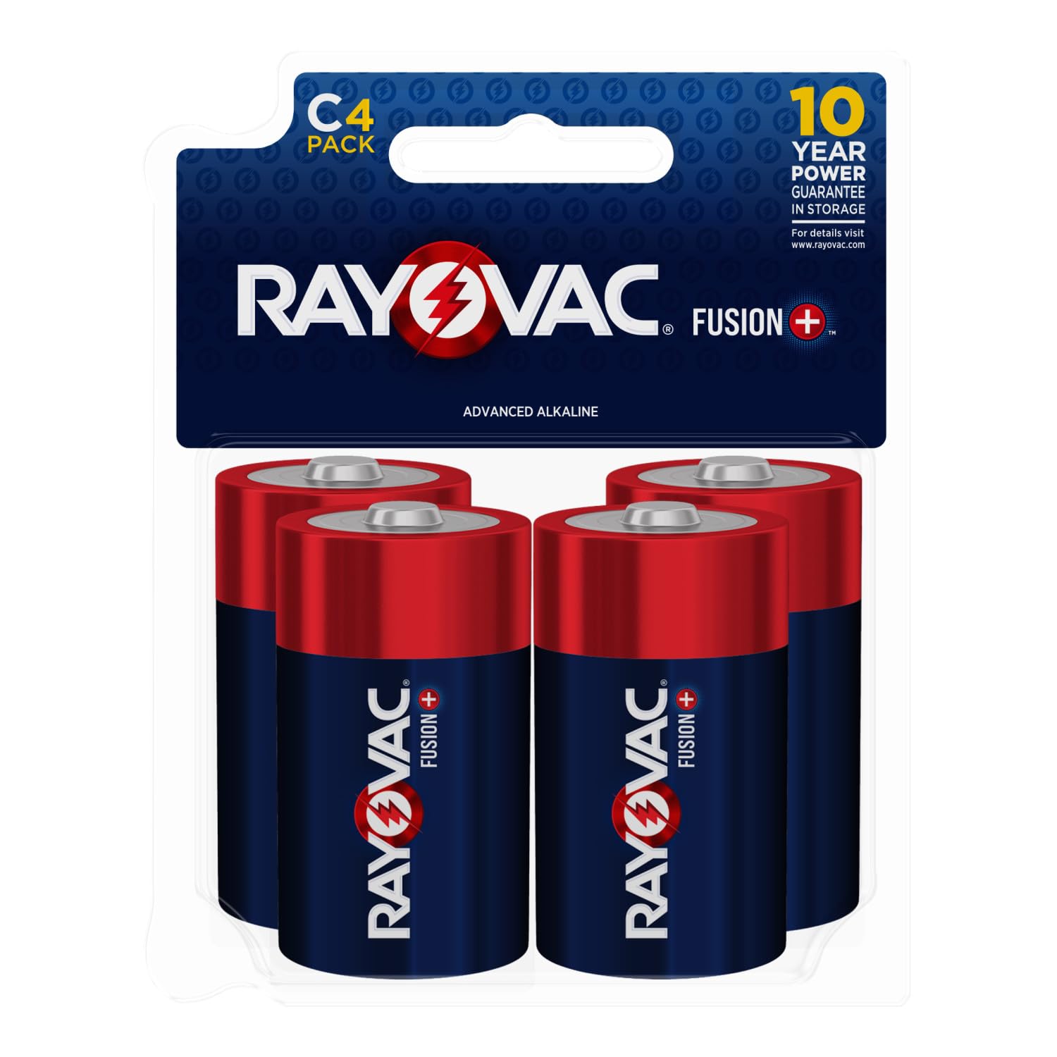 Fusion C Batteries (4 Pack), Alkaline C Cell Batteries