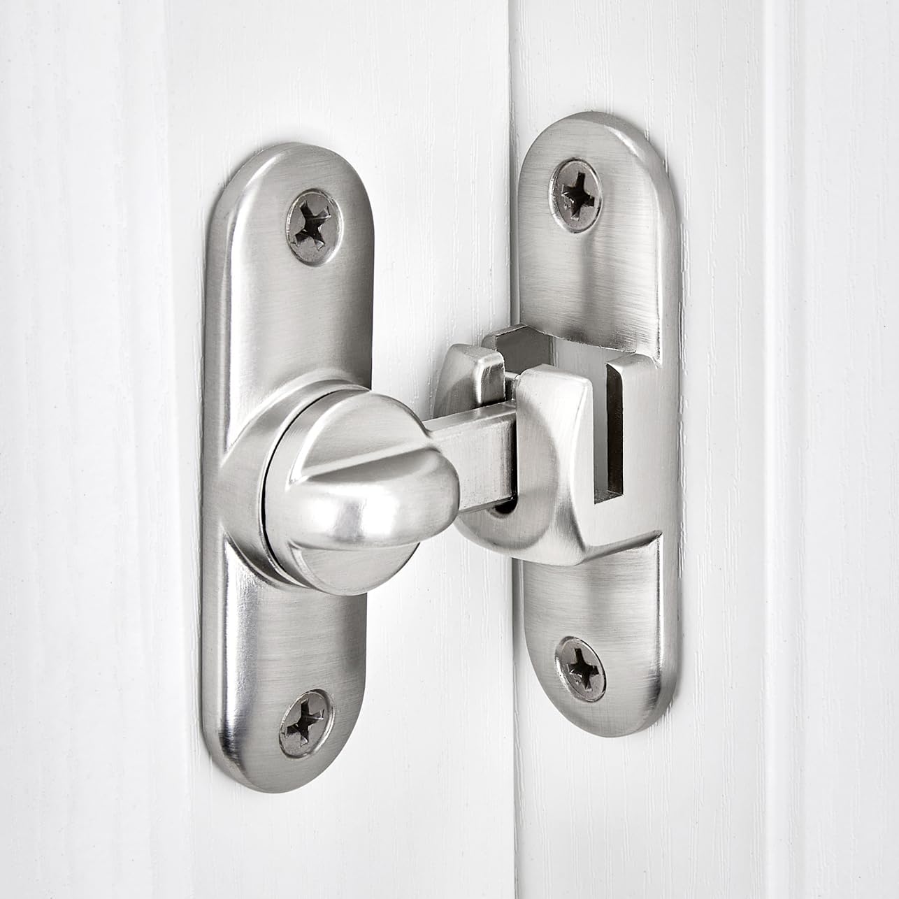 INIRET 2 Packs Silvery Barn Door Latches,90/180 Degree Gate Lock,Flip ...