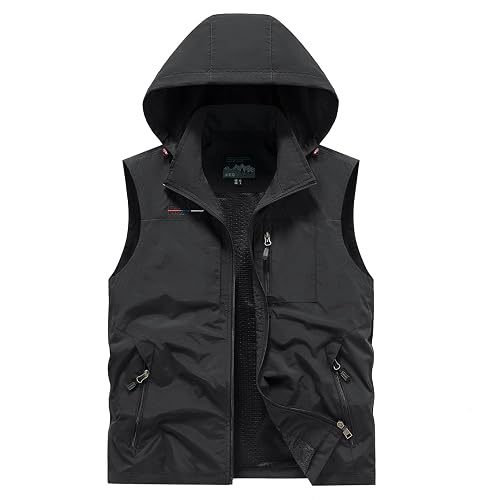 Lightweight Outdoor Vest Jacket for Men, Windbreaker for Golf, Safari,