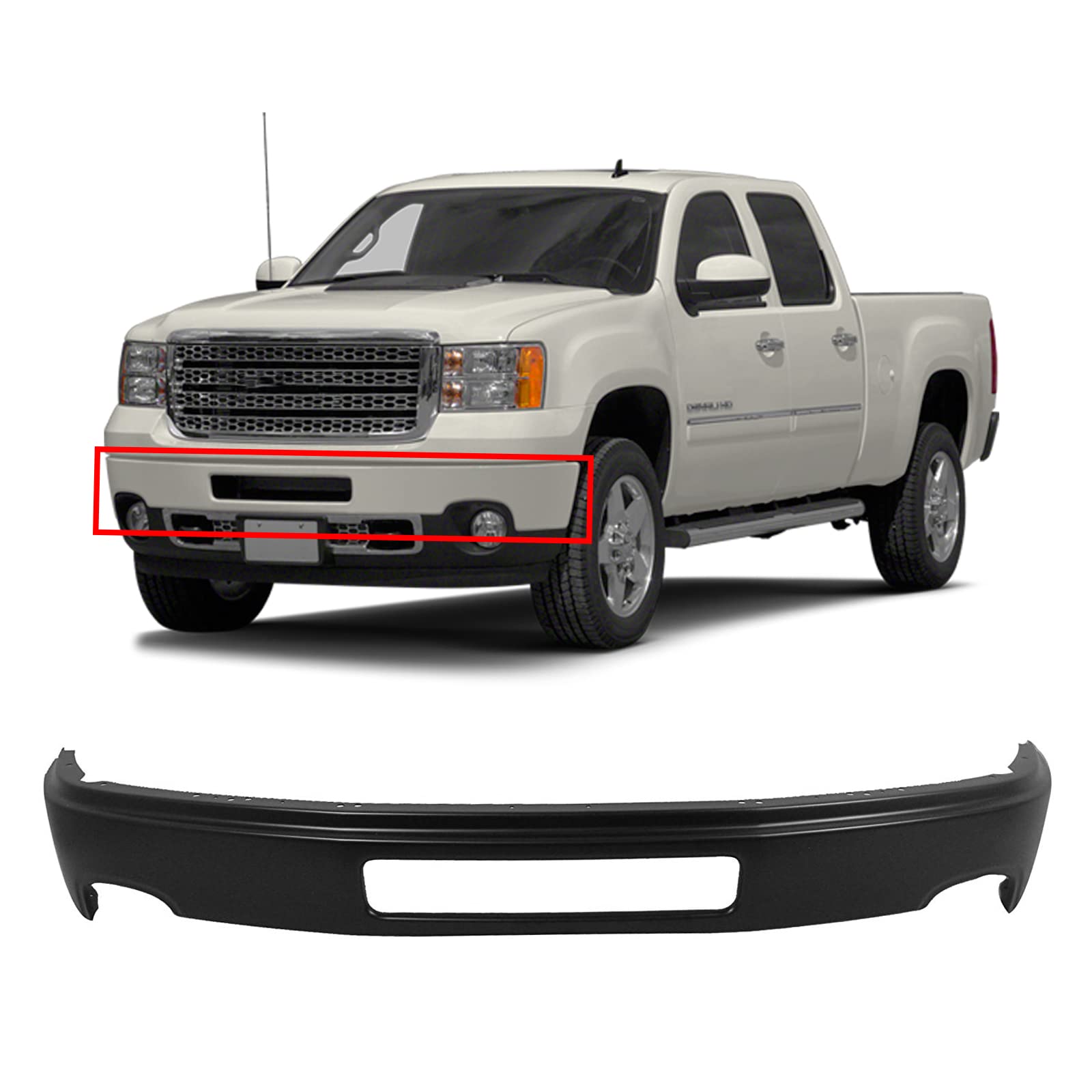 Bumpers Automotive MBI AUTO Primered TO1002176 Front Bumper Steel Face