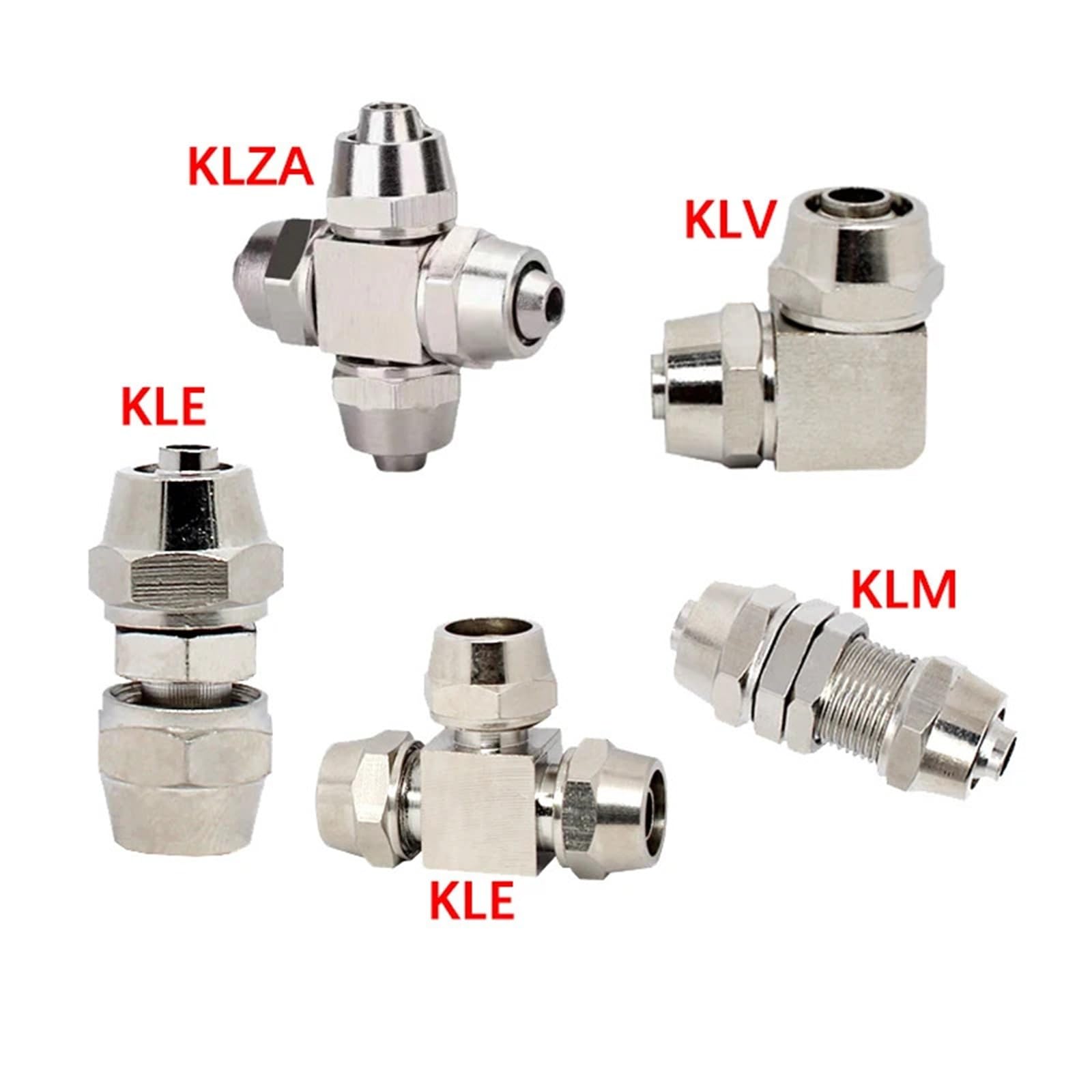 KLV/KLE/KLZA/KLU Kupfer-Pneumatik-Schnellkupplung for Schlauch/Rohr, 10 mm/12 mm/14 mm/16 mm Anschluss, 1 Stück(KLM,14MM)