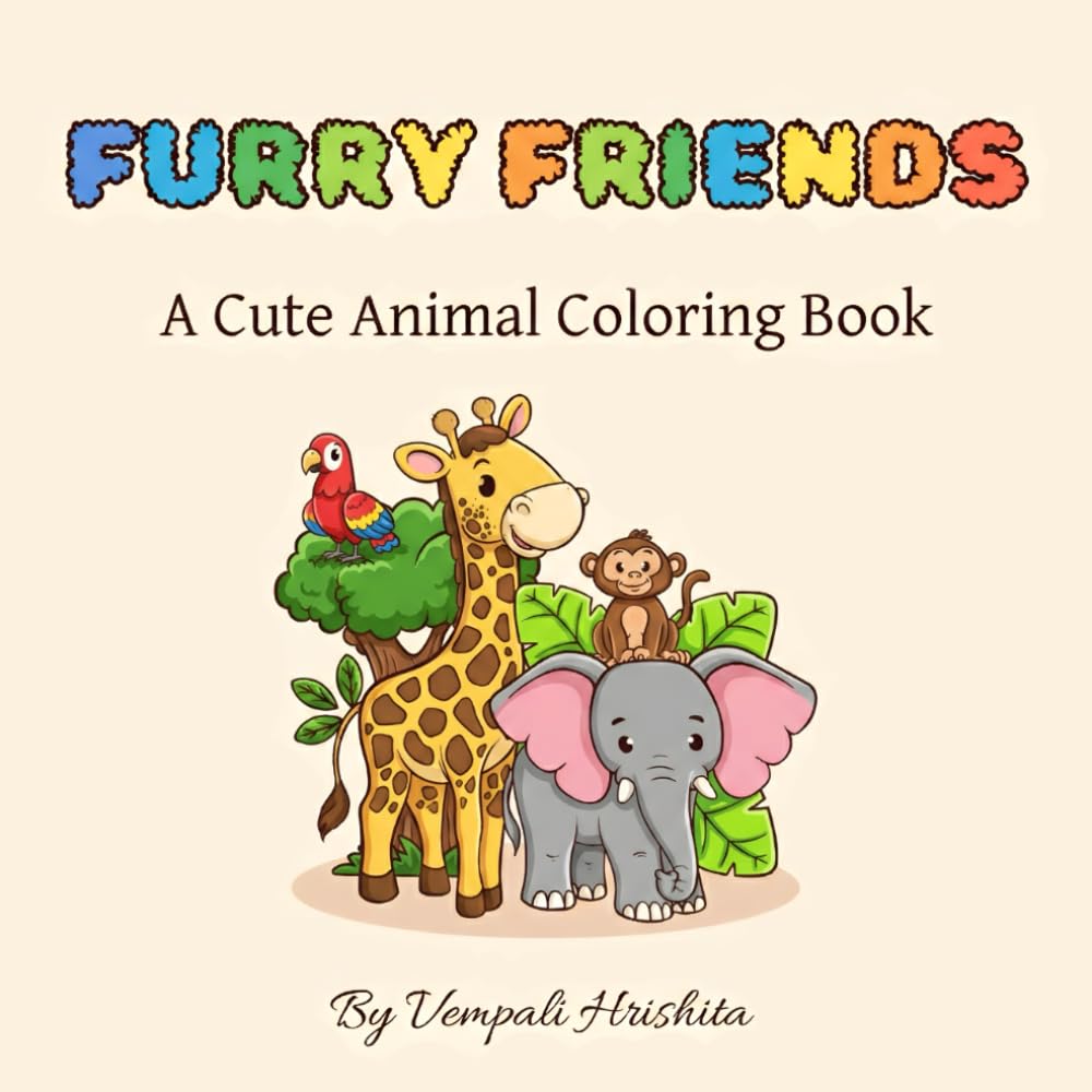 Furry Friends: A Cute Animal Coloring Book