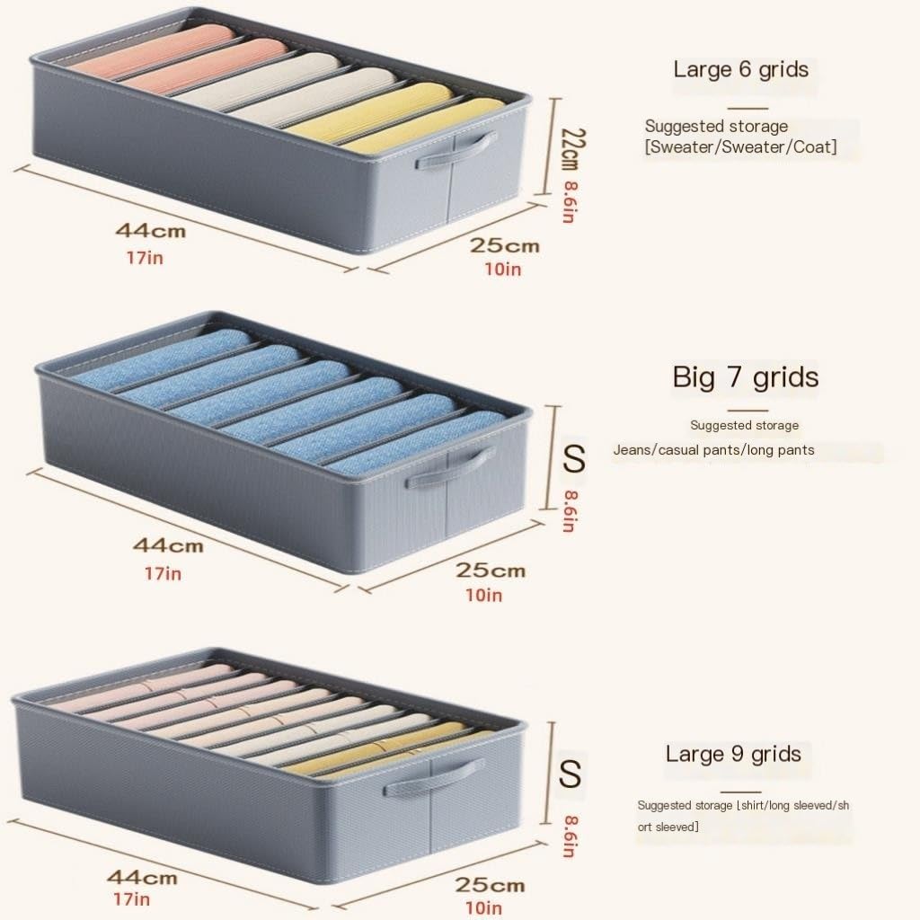 Organizador Cajones Separación de ropa, almacenamiento y organización, caja de almacenamiento de ropa, caja de almacenamiento con compartimentos apilados para Ropa Interior Sujetadores Lencería Calcet