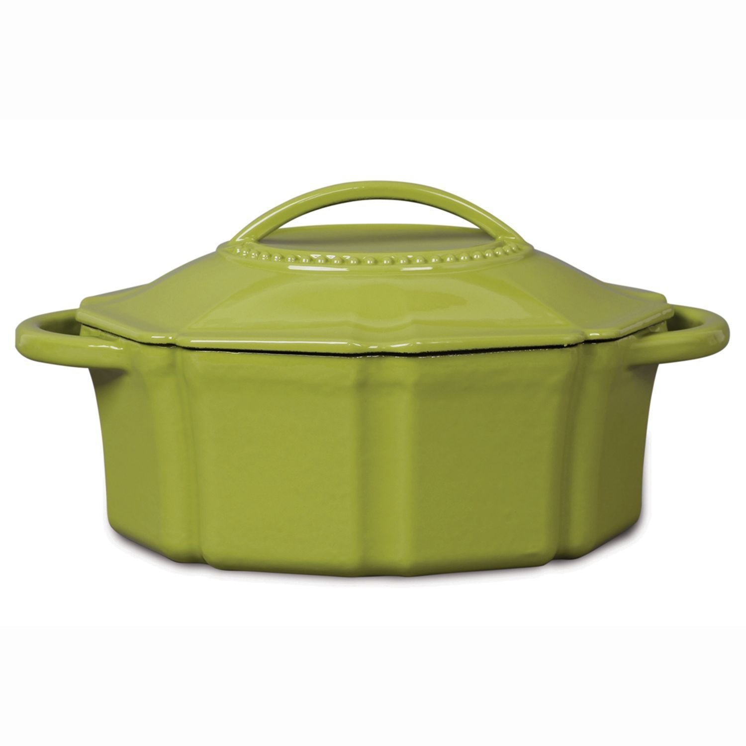 Isaac Mizrahi 6 qt Cast Iron Dutch Oven with Lid - Lime Green