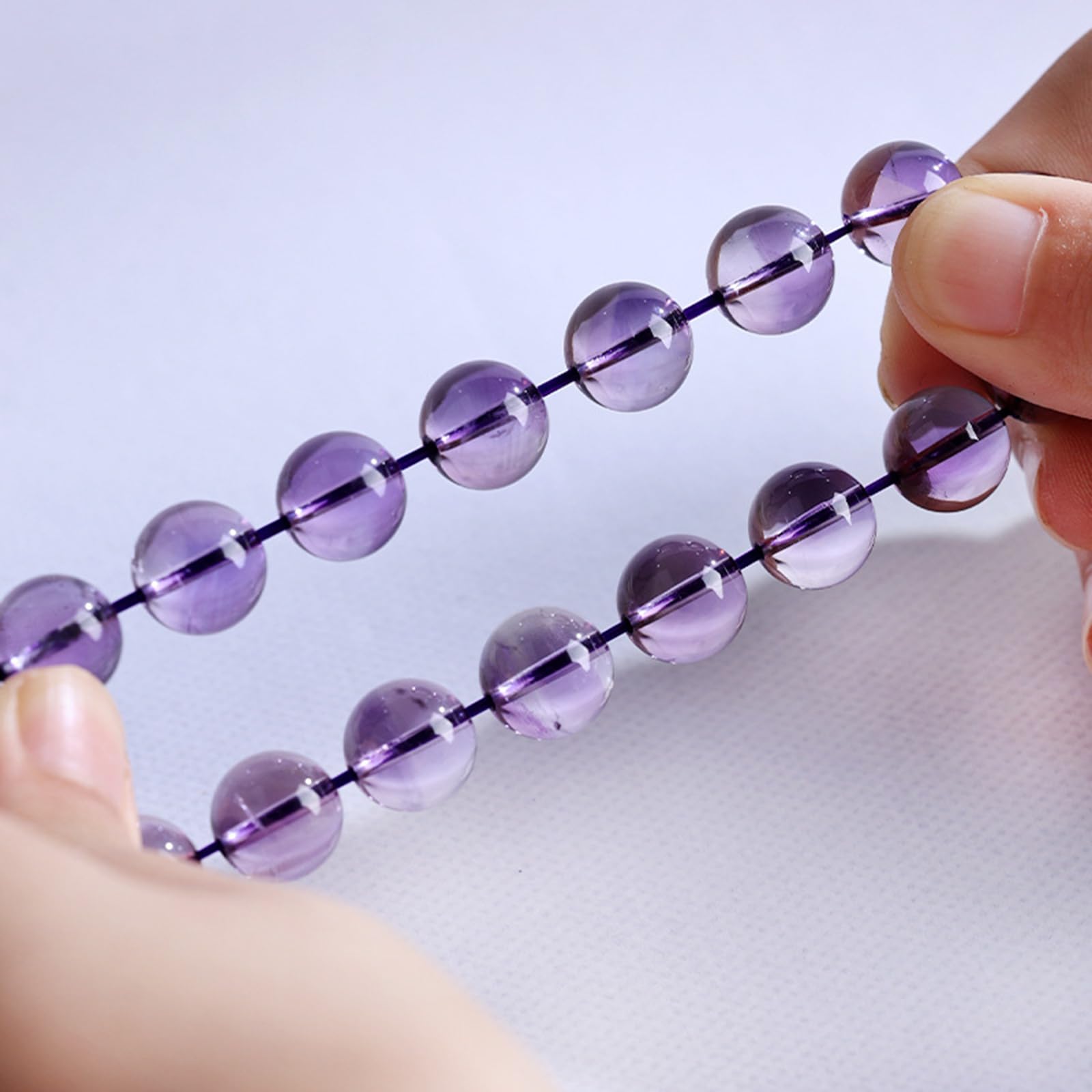 Pulsera de Amatista de Grado 7A | Pulseras de Cristal con Piedras energéticas | Pulsera de Cuentas de Piedras Preciosas Naturales para Mujeres y niñas | Accesorios de Moda,13~14mm