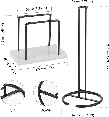 Miniatura 2 de Livabber Servilletero, almacenamiento de servilletas de metal, moderno dispensador de papel de seda independiente para mesa de cocina (base de