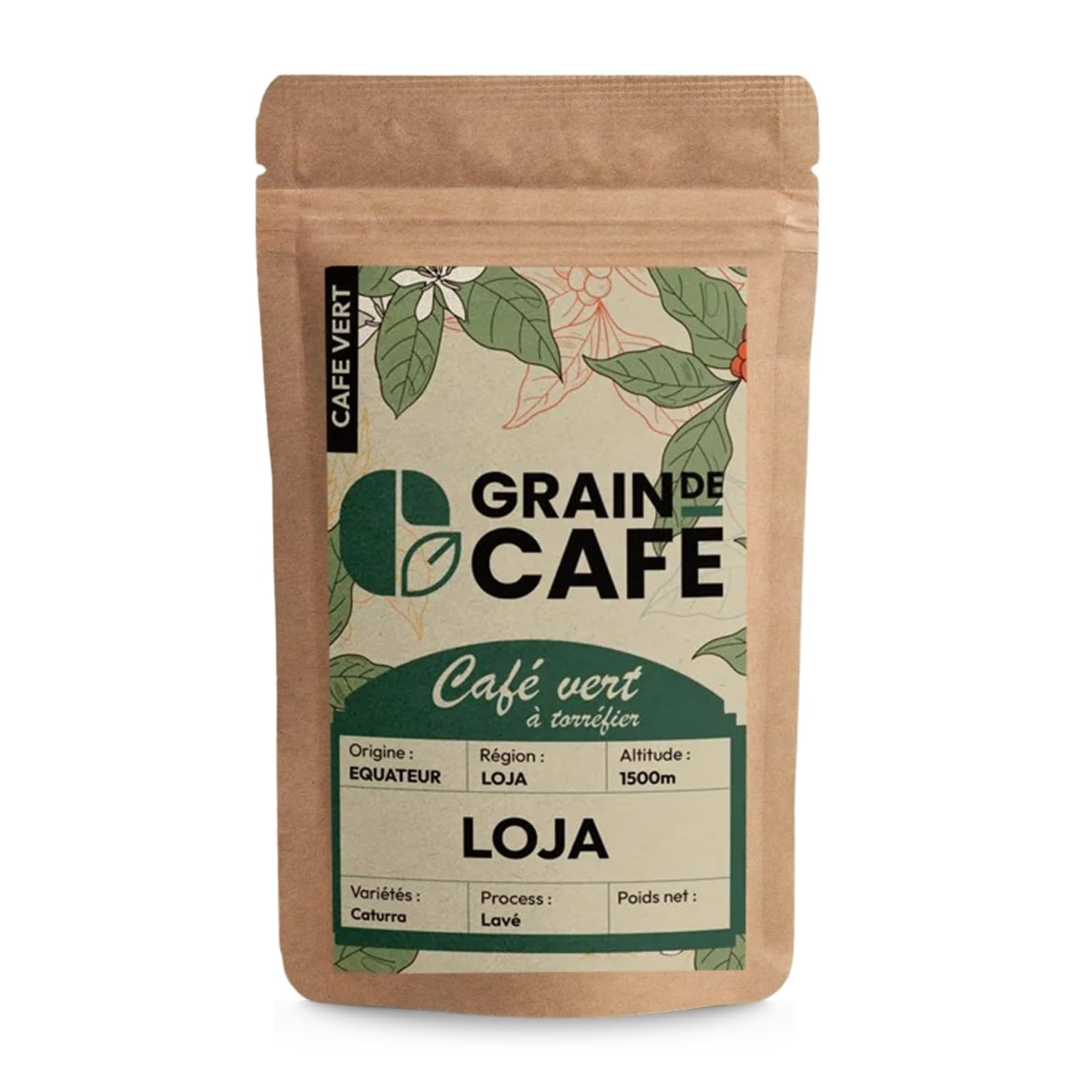 Graindecafé – Café Vert Équateur Vilcabamba 1kg | 100% Arabica Non Torréfié | De Haute Altitude | Notes De Miel, Fleurs Et Amandes | Idéal Machine À Grain Une Fois Torréfié
