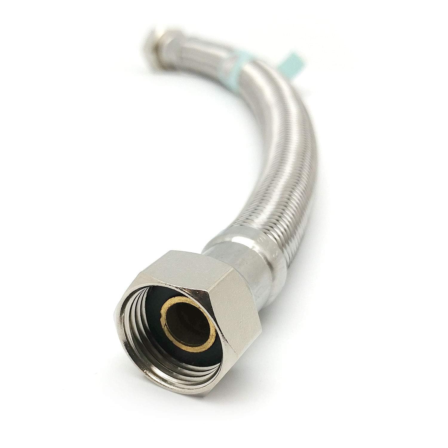 Xcel Home 300mm x 1/2" x 1/2" BSP (12.5mm Inner bore) Flexible Pipe Connector, Silver - Image 3