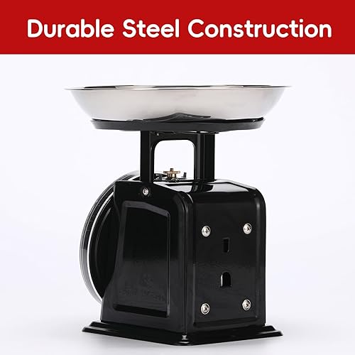 Miniatura 4 de Tada Escala mecánica de alimentos de cocina analógica de 11 lb con esfera de pesaje con cuenco