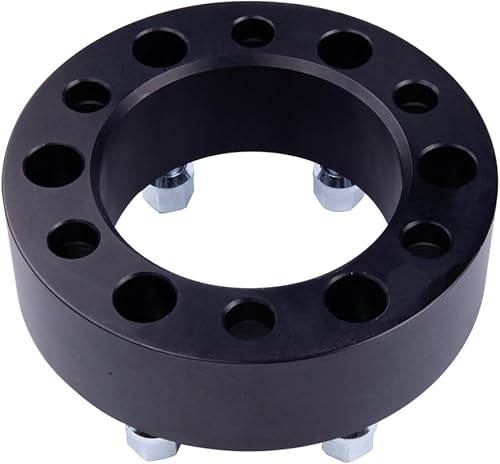 Miniatura 7 de DCVAMOUS 4 espaciadores de rueda negros de 6 x 5.5 de 2 pulgadas con pernos de 14 x 1.5 compatibles con Chevy GMC 6 Lug 6x139.7 para Silverado
