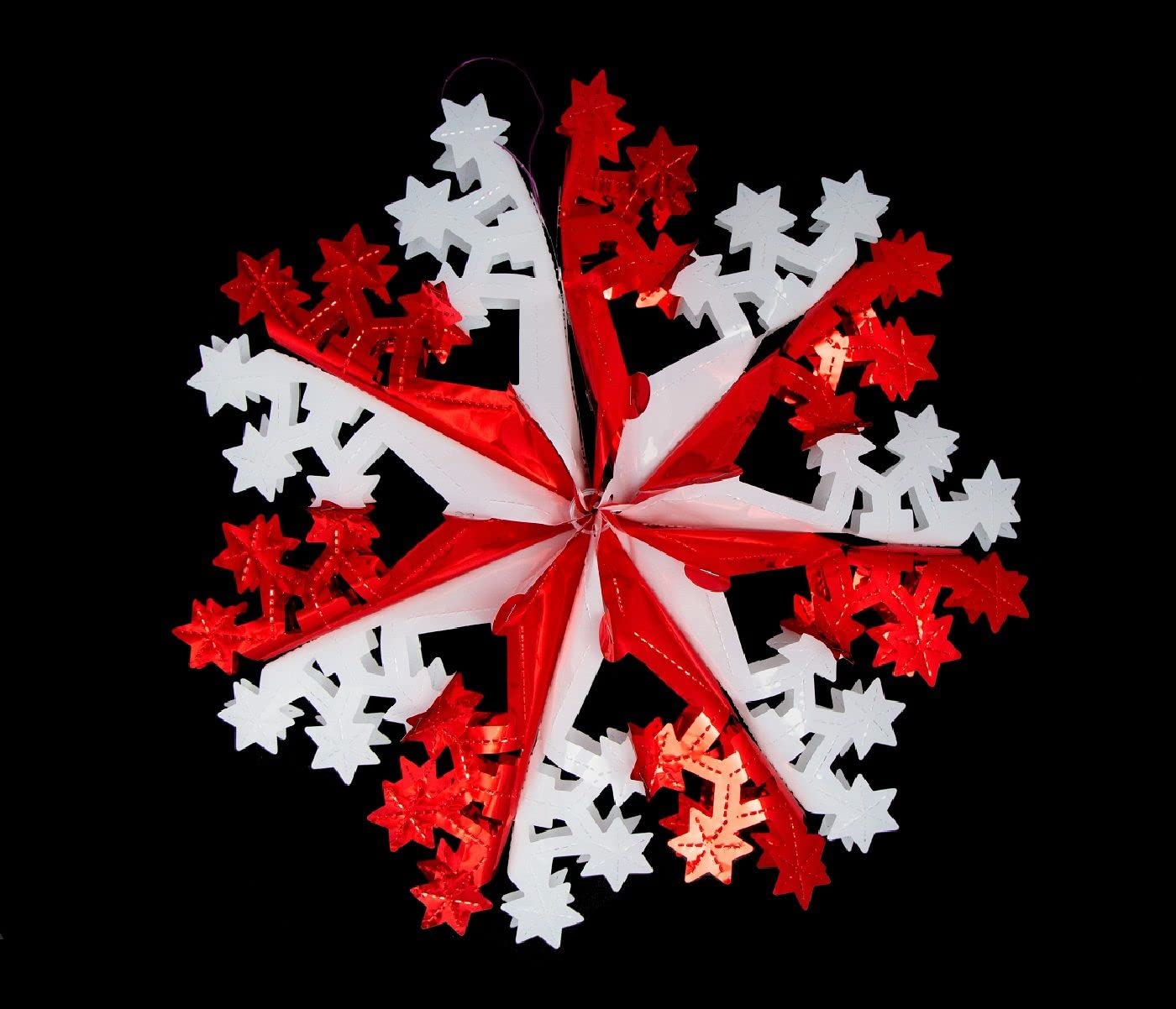 Simply Products Set of 4 40cm Christmas Foil Ceiling Garland Hanging Xmas Decoration, Long Star, Snowflake - Image 3