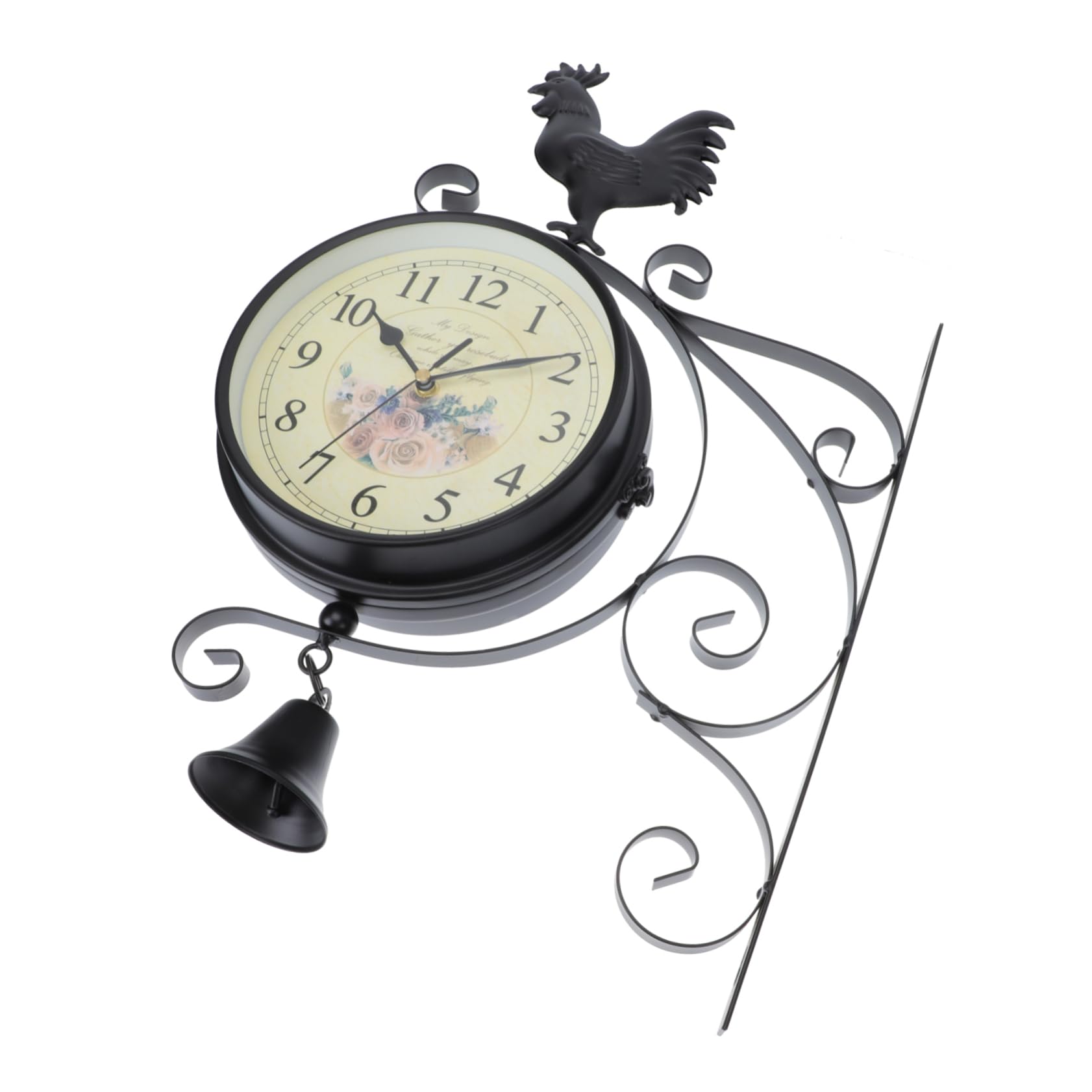 Horloge murale pour chambre silencieuse sans tic-tac recto verso métal
