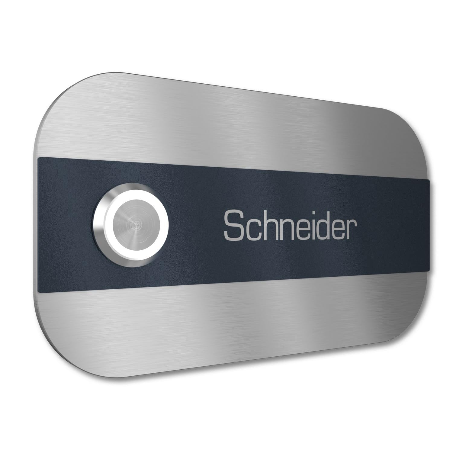 Timbre multifamiliar empotrable o superficie con pulsador LED y placa de acero inoxidable V2A