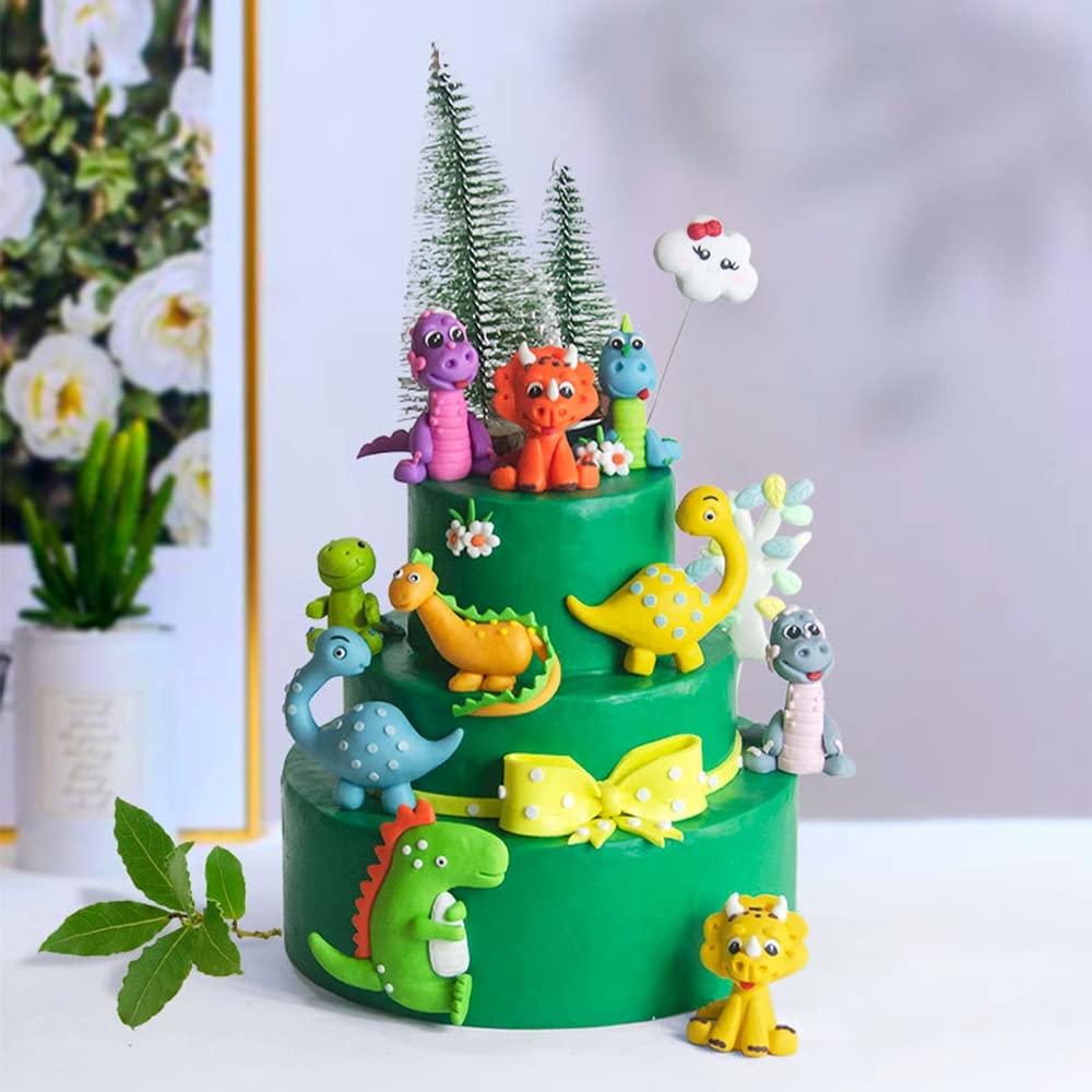 Girl Dinosaurs In Party Hats Cupcake Toppers 12 Count For