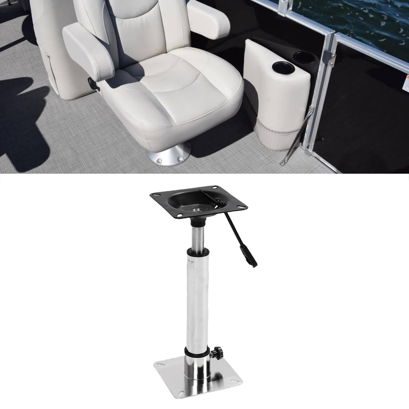 Kit di montaggio su base per sedile barca in acciaio inox, design filettato girevole a 360°, supporto rimovibile con dadi di fissaggio per yacht,