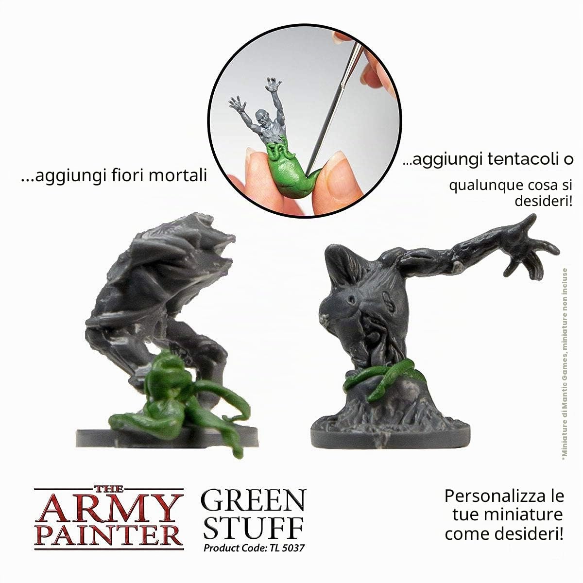 The Army Painter Green Stuff 2 Parti Mastice Epossidico Pasta da Modellare per Scolpire Modelli