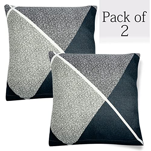 Image of HOKIPO Polyester Stretchable Cushion Cover for Sofa 16x16, Pack of 2 (AR-4098-D15*2), 40 x 0.5 cm, Blue