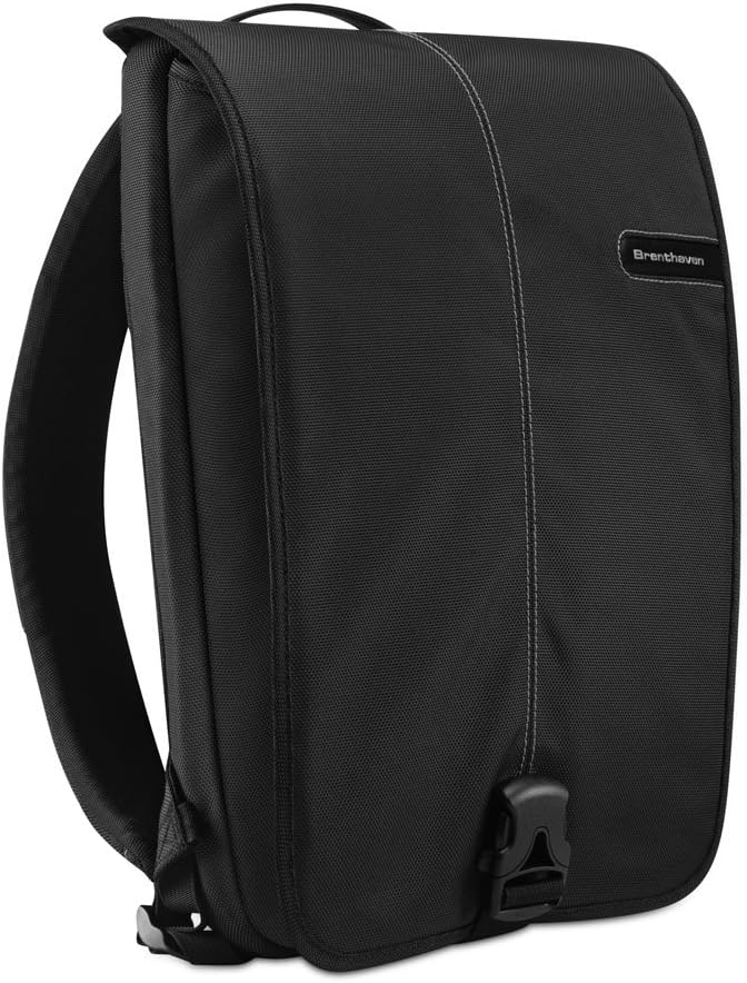 Brenthaven Prostyle Slimpack Backpack Fits up to 15 inch Laptops, MacBooks, Chromebooks and Tablets-Cool Sleek Lightweight Waterproof Compact Secure Bag for Business or Personal Use-Black