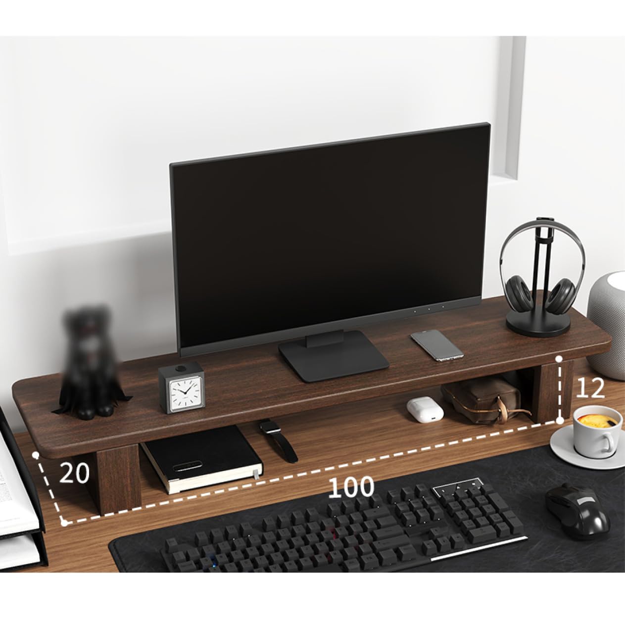 Amazon.co.jp: MJKQ9 モニタースタンド 1段階 木製 モニター台
