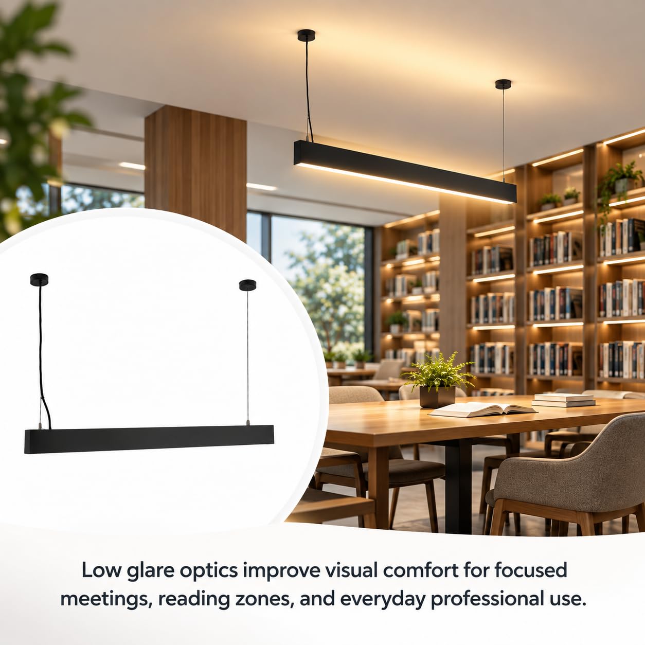 BARCELONA LED Bidirektionale LED Pendelleuchte CCT 120cm UGR17 Schwarz