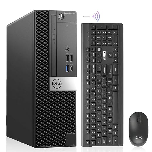 Dell OptiPlex 5070 Desktop Computers Windows 11 Pro,8 Core i7 9700 up to 4.7GHz,32GB DDR4, 1TB M.2 NVMe SSD,Intel Wireless Wi-Fi 6E AX210 & Bluetooth 5.2, HDMI Adapter, Only by Titan ITAD(Renewed)