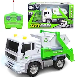 Carrinho Caminhão de Lixo de Controle com Farol na Caixa