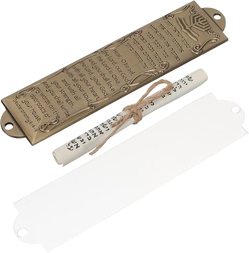 Miniatura 9 de IMIKEYA 6 juegos de aleación hebrea granada mezuzah bronce para artesanía de metal puerta puerta caso Judaica hombres bendiga moderno de tono judío