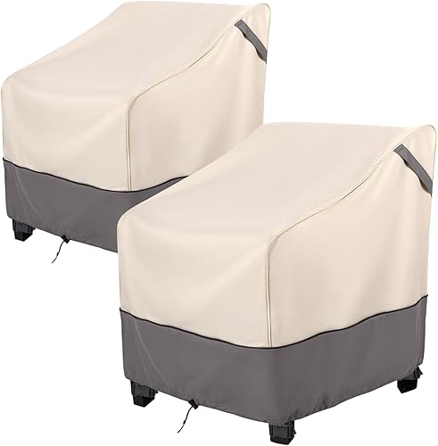 Miniatura 1 de Bestalent Fundas impermeables para muebles de patio, fundas para sillas de exterior, paquete de 2 fundas de asiento profundo para césped, se adapta