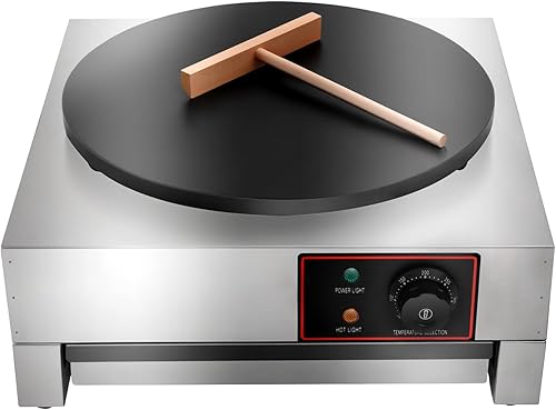 Máquina eléctrica comercial de panqueques de 16 pulgadas, sartén antiadherente de acero inoxidable 430 de 1700 W, ajustable, 122.0-572.0 F, para