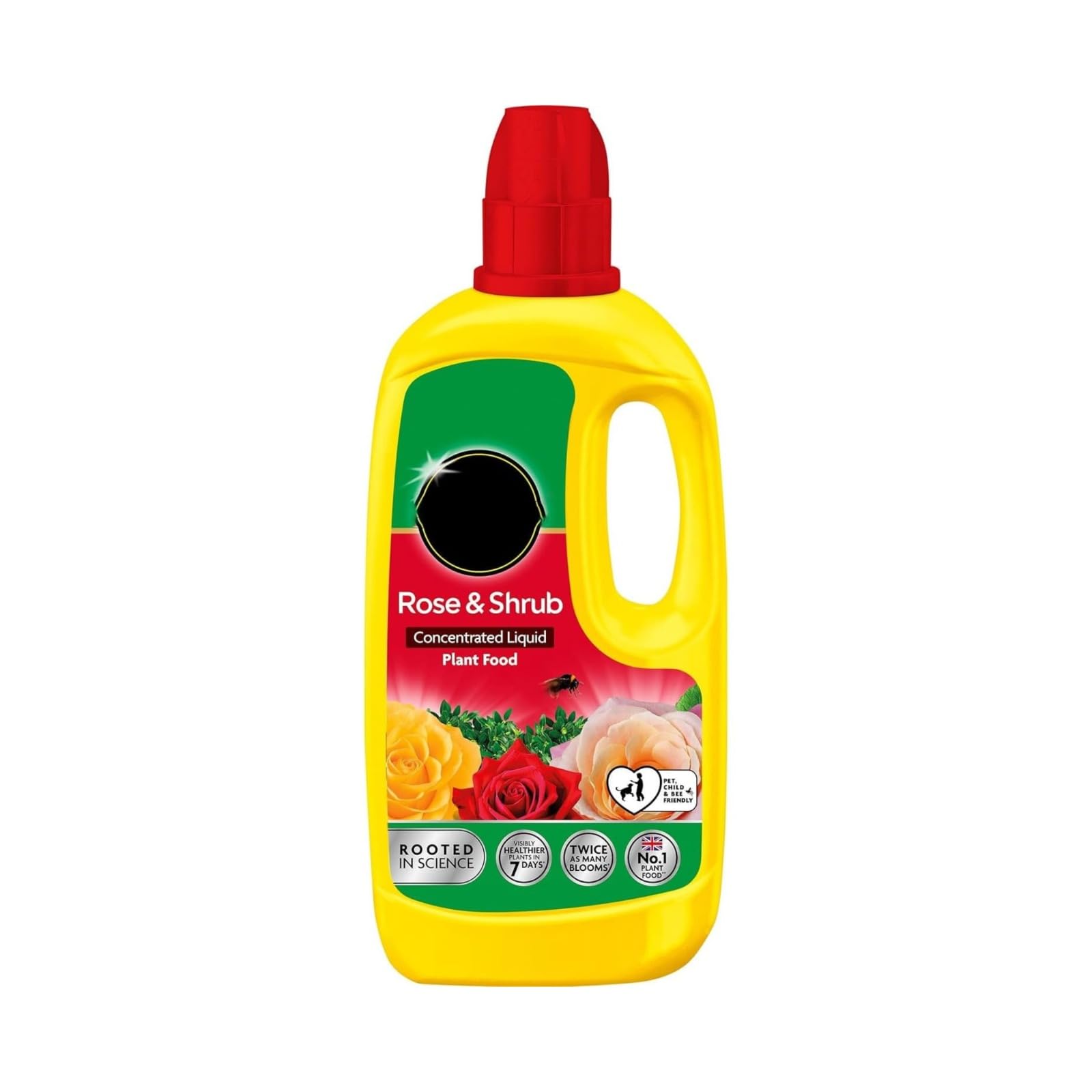 HOCHSTE® Rose & Shrub Concentrated Liquid Plant Food, Effective in Improving Plant Health and Growth, Improves the Quality & Colour of Blooms, Indoor and Outdoor Use, 800ml