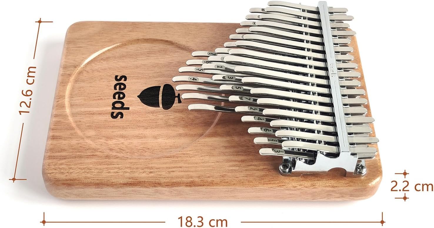 seeds kalimba Daumenklavier Thumb Piano 41 Tasten Chromatisch C-gestimmtes Okoumé-Holz Flaches Brett Ultraleichtes Tragbares Marimbas Mbira Finger Piano
