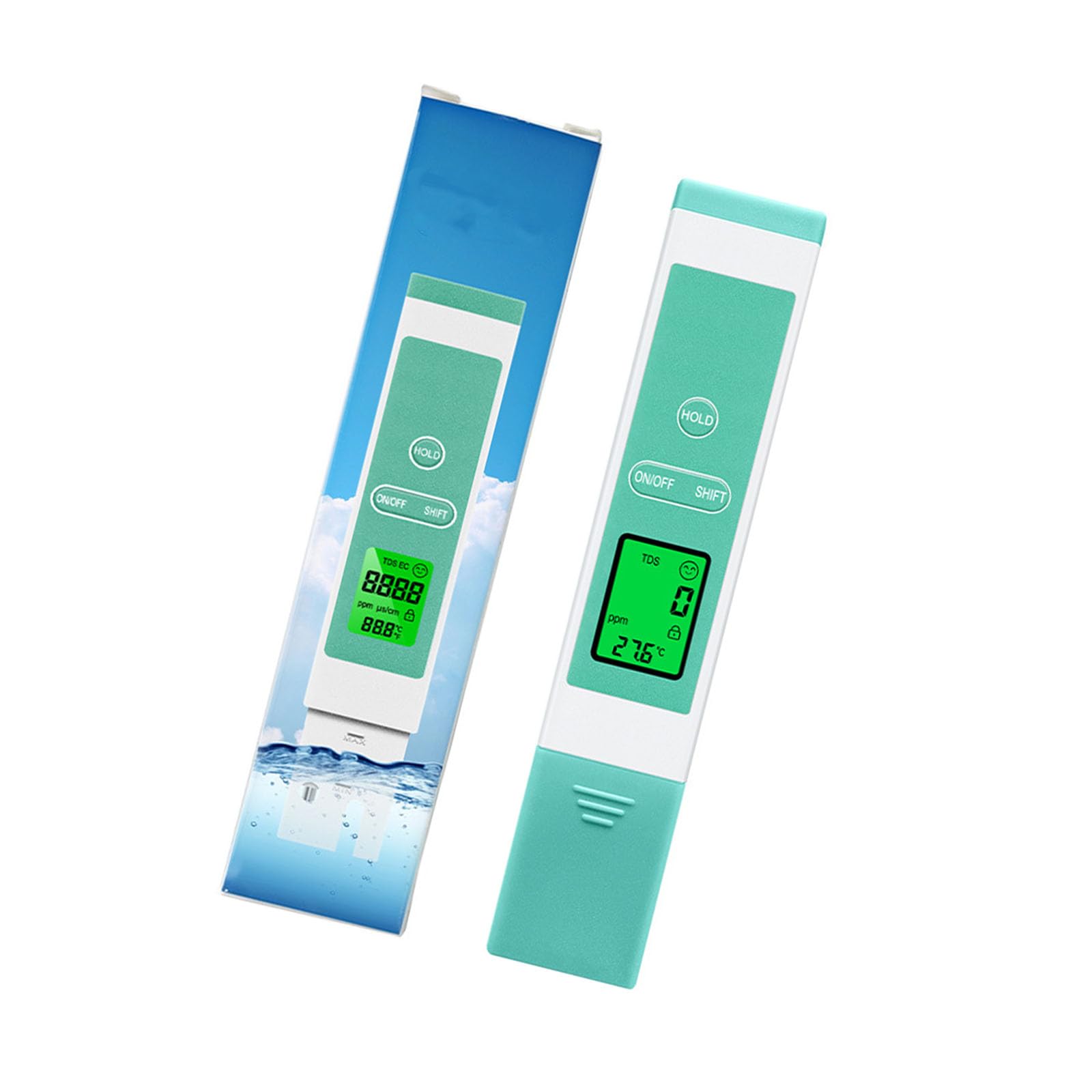 Portable Water Analysis Meter with Large Display for Total Dissolved Solids Conductivity and Temperature Handheld Water Tester Temperature Measurement