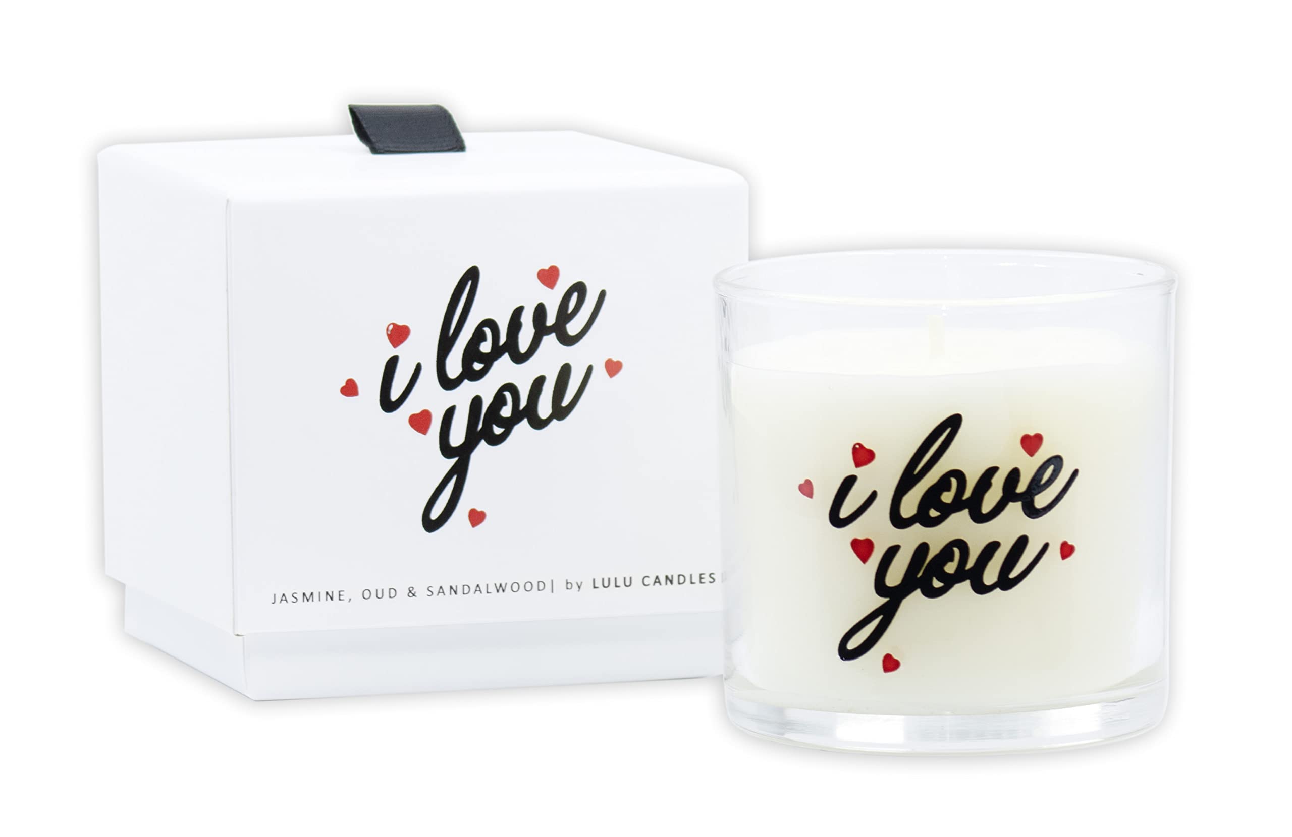 Lulu Candles | Jaśmin, Oud i drzewo sandałowe | Luksusowa świeca zapachowa w słoiku sojowym | Ręcznie nalewana w USA | Wysoce pachnąca i długotrwała (pudełko prezentowe 170 g)