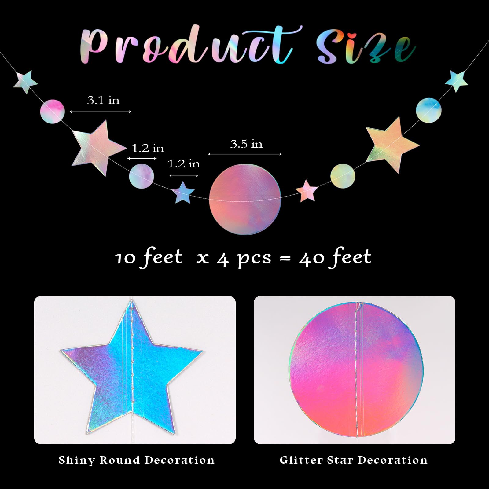Snapklik.com : Star Circle Dot Hanging Garlands,Holographic Twinkle ...