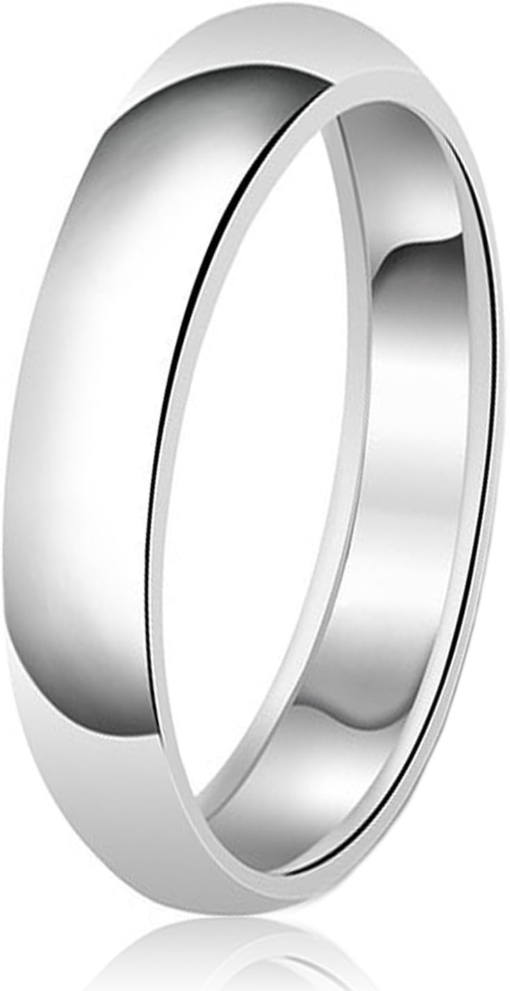 5mm Classic Sterling Silver Plain Wedding Band Ring