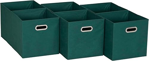 Miniatura 18 de Household Essentials Cubos de Almacenamiento de Tela Plegables Paquete de 6 – 11x11x11 Contenedores No Tejidos Apilables con Lados de Cartón Negro