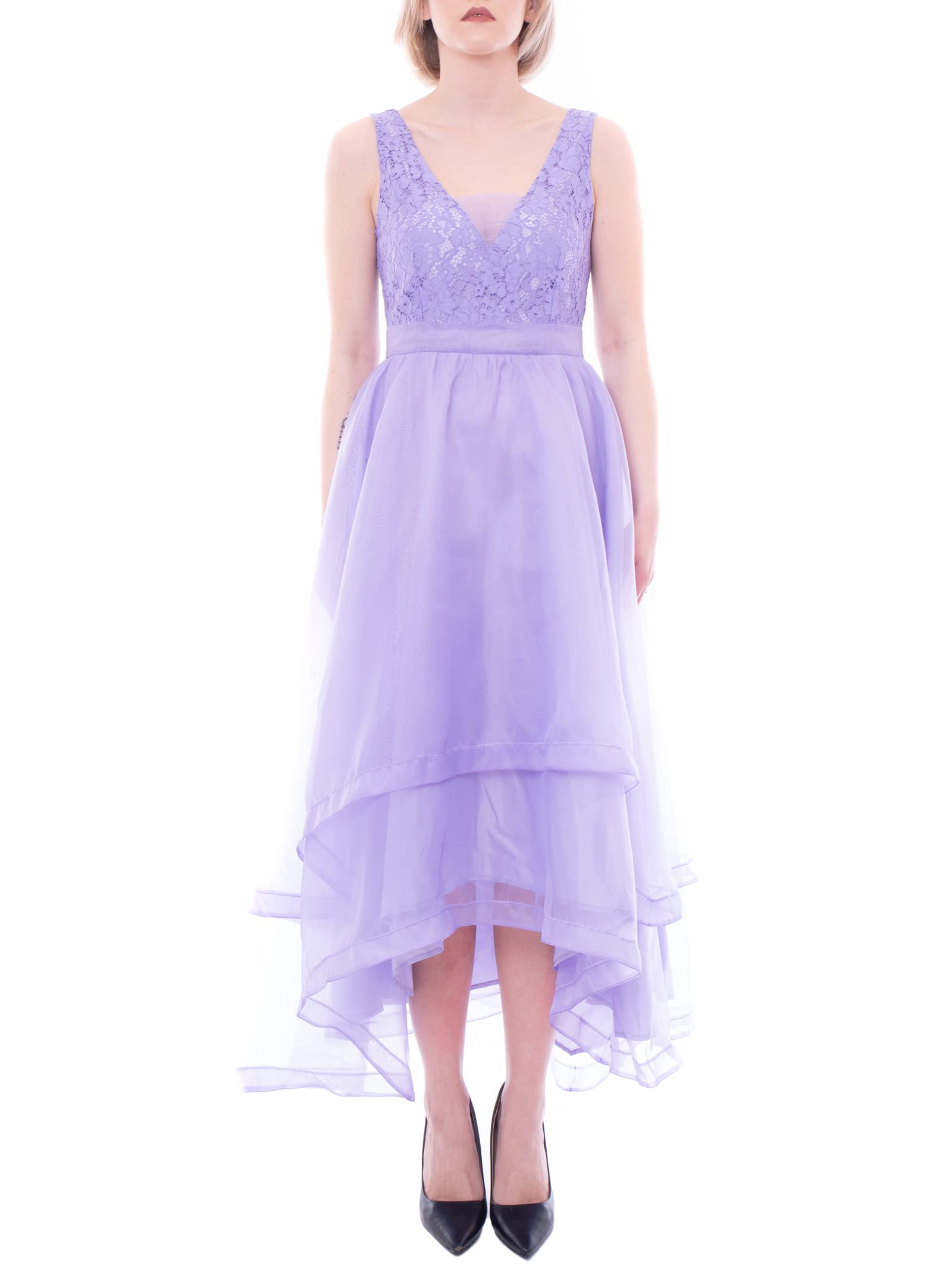 EMME MARELLA ABITO VESTITO CERIMONIA DONNA PICADOR VIOLA ORIGINALE PE 2022