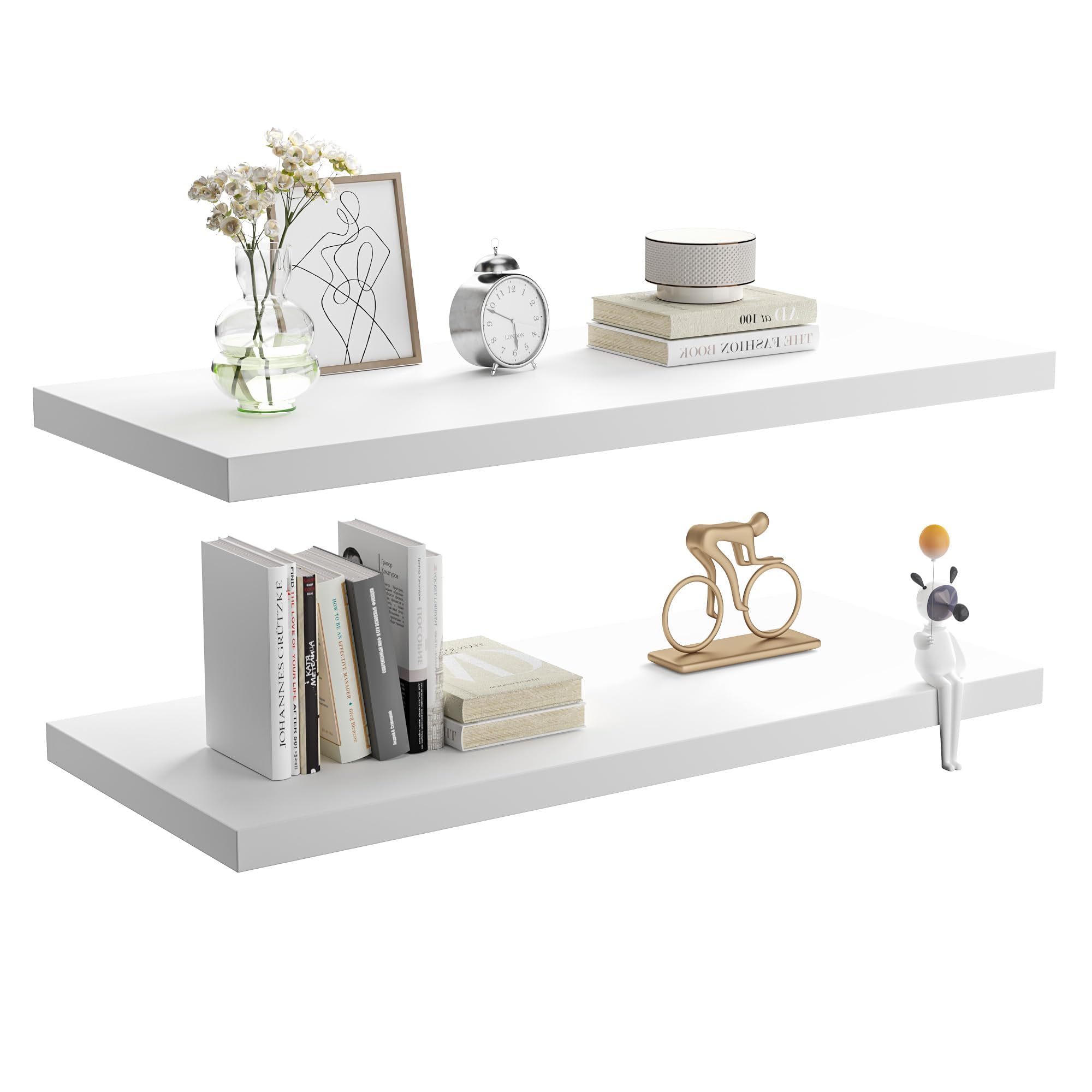 Amazon.com: JPND Wall Shelf Set of 2, White Floating Shelves