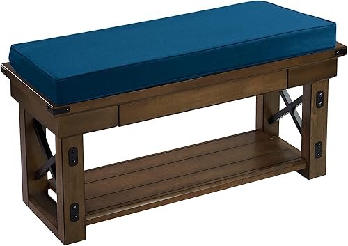 Sweet Home Collection Cojines para muebles de patio, banco de exterior, sofá biplaza impermeable, almohadilla para asiento de descanso, relleno de