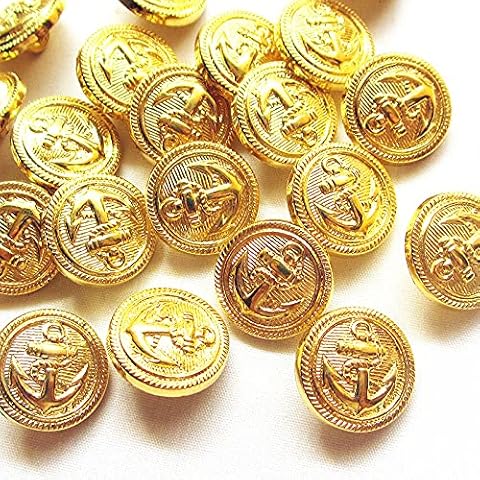 DSFG 20PCS/pack 13/20MM Gold Anchor Buttons Plastic Sewing Accessory Shank Button Garment Clothing Cover