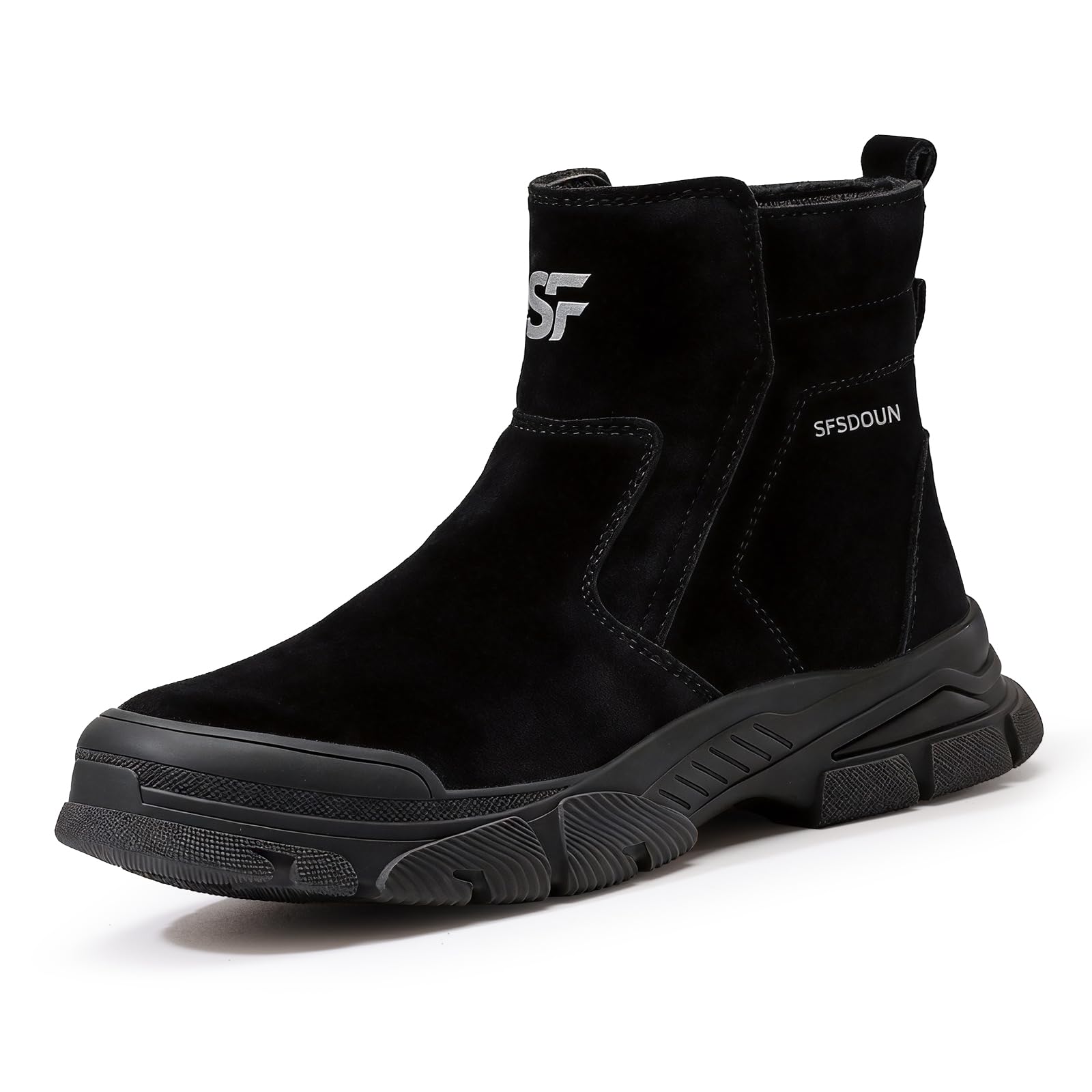 Work Boots for Men Slip On Welding Boots for Men Indestructible Steel Toe Boots Men's Steel Toe Shoes Fireproof Safety Toe Shoes Construction Boots for Welder Men's Work Shoes.