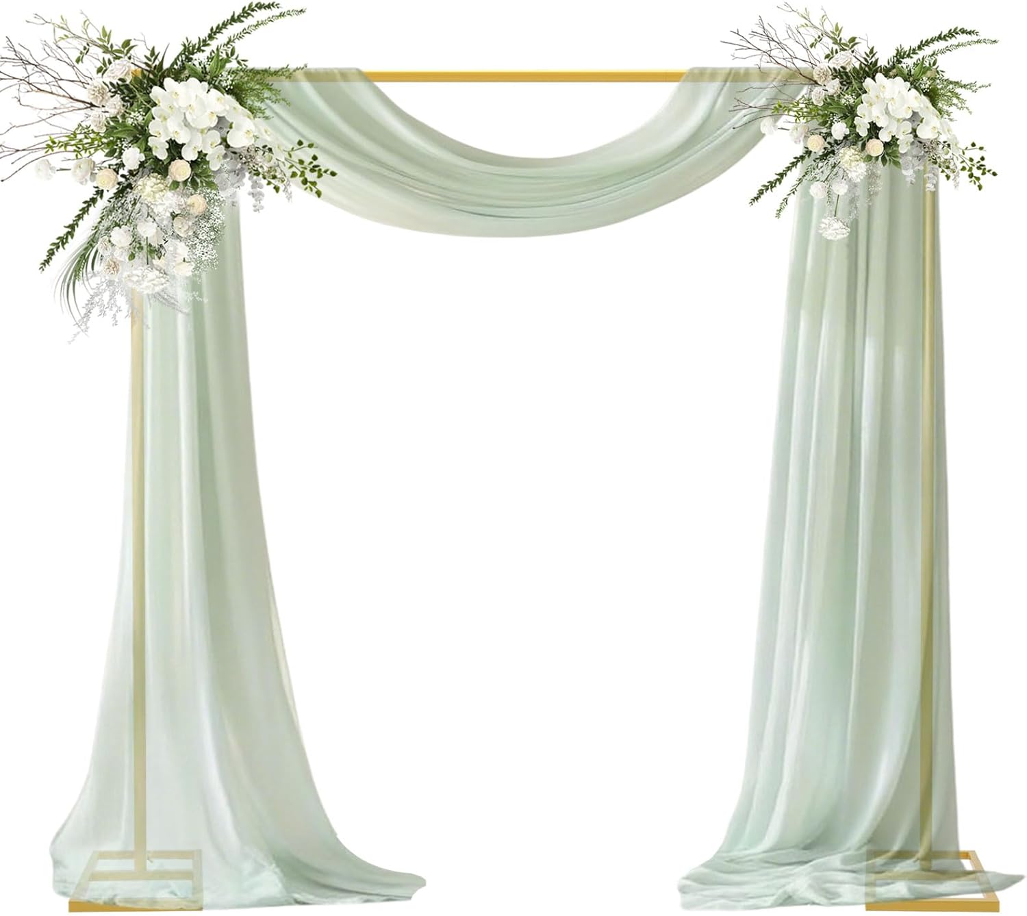 8.2FT Square Backdrop Stand Adjustable Square Arch Wedding Arches Metal Balloon Arch Stand for Ceremony, Wedding, Baby Shower, Birthday Party Decorations, Gold