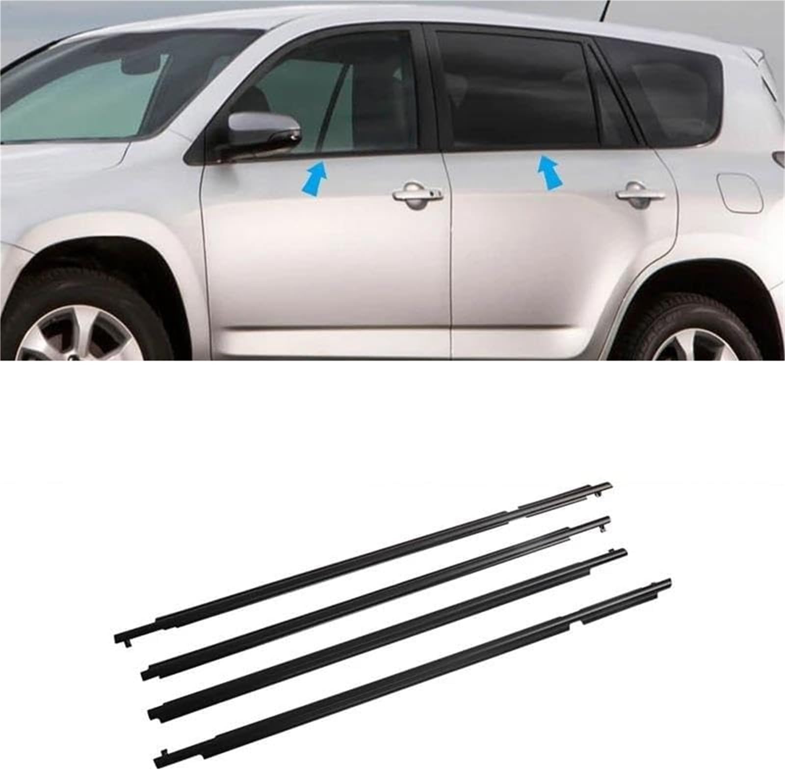 Uszczelka gumowa automatyczna Taśma uszczelniająca samochodu Uszczelka okna bocznych drzwi przeciwdeszczowa dla TOYOTA, dla Rav4 2006-2012 Wersja amerykańska 4